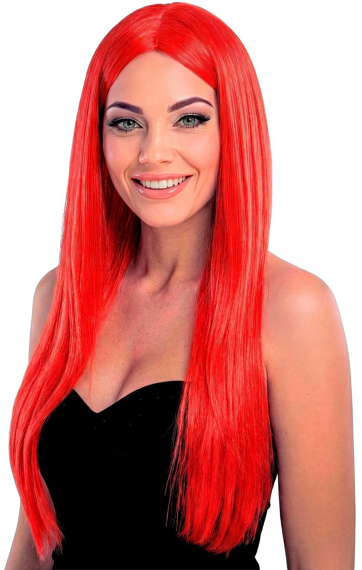 Peluca Roja Larga Lisa sin Flequillo