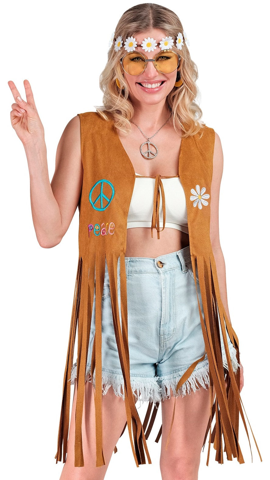Gilet hippie orné de longues franges Acheter en ligne