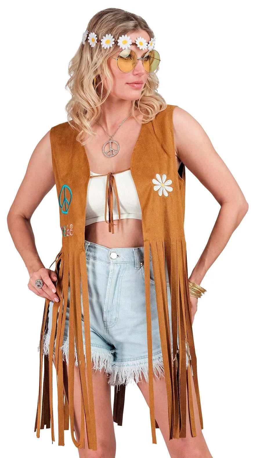 Chaleco Hippie Decorado con Flecos Largos Hippie Widmann