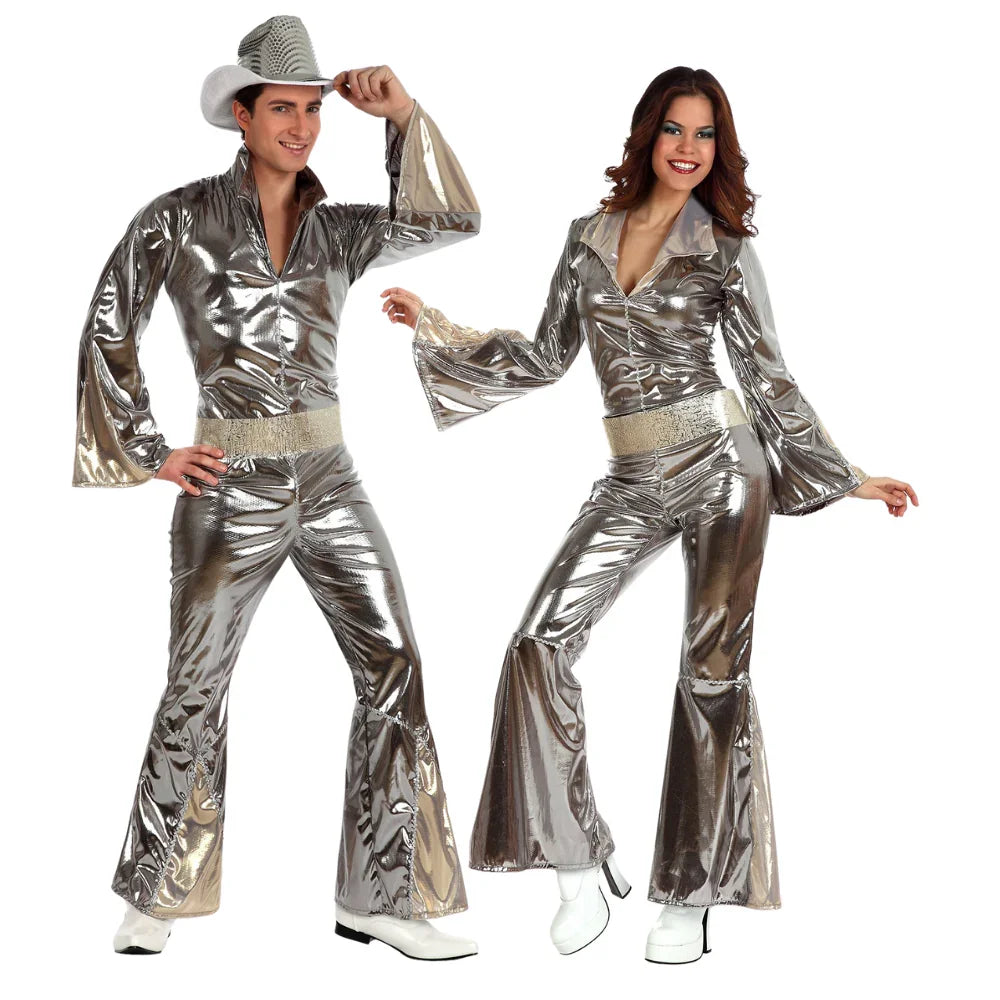 Disfraces en Pareja de Disco Plateado Disco Disfraces Simon