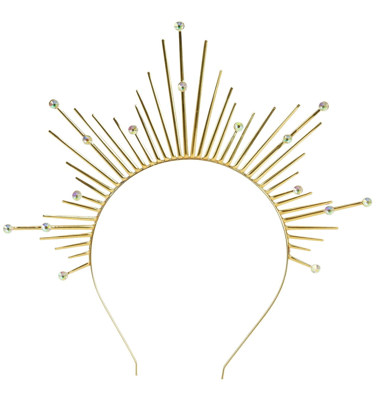 Diadema con Aureola Dorada con Pedrería Accesorios para la Cabeza Widmann