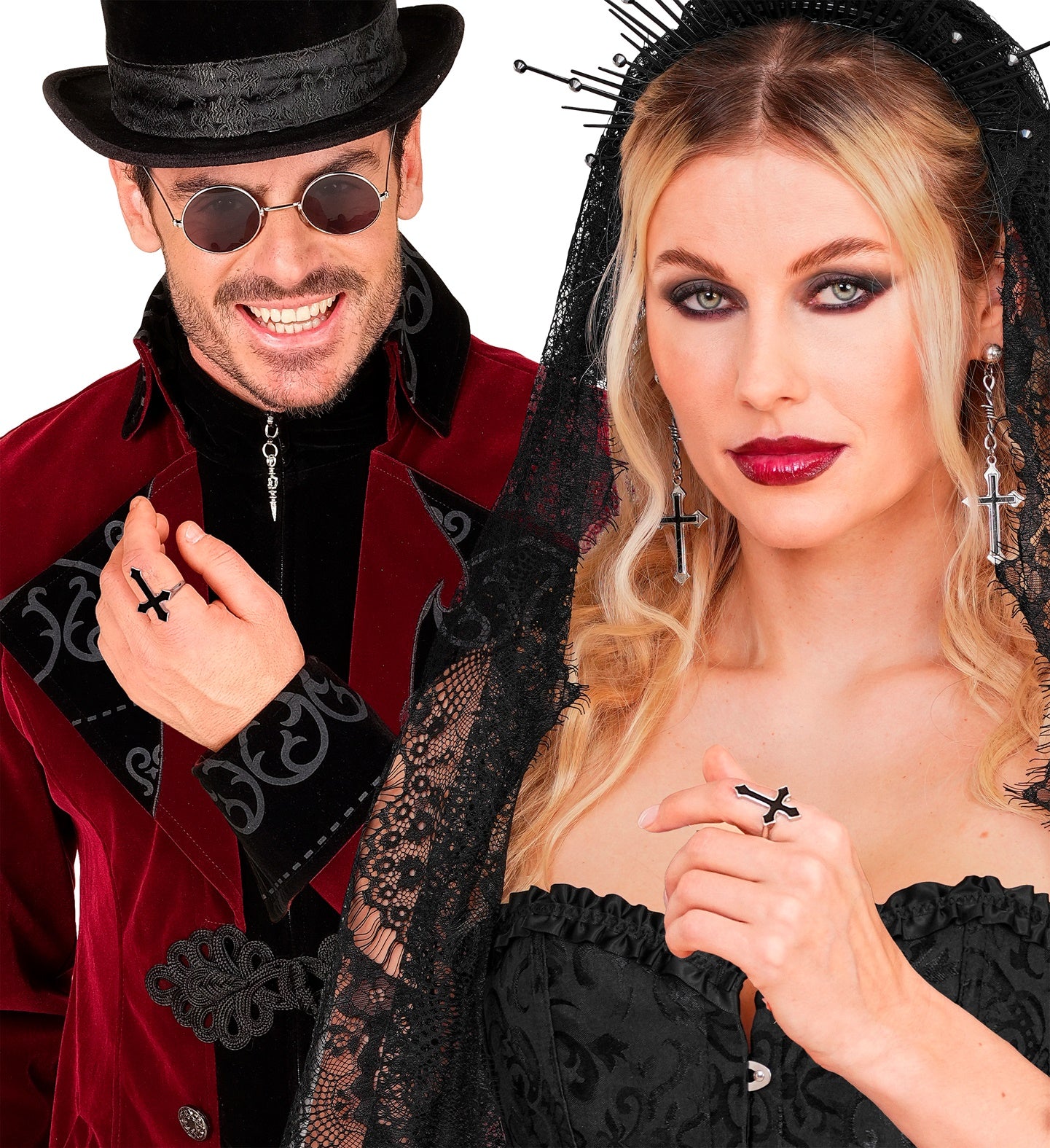 Anillo con Cruz Negra Metálico Anillos Widmann