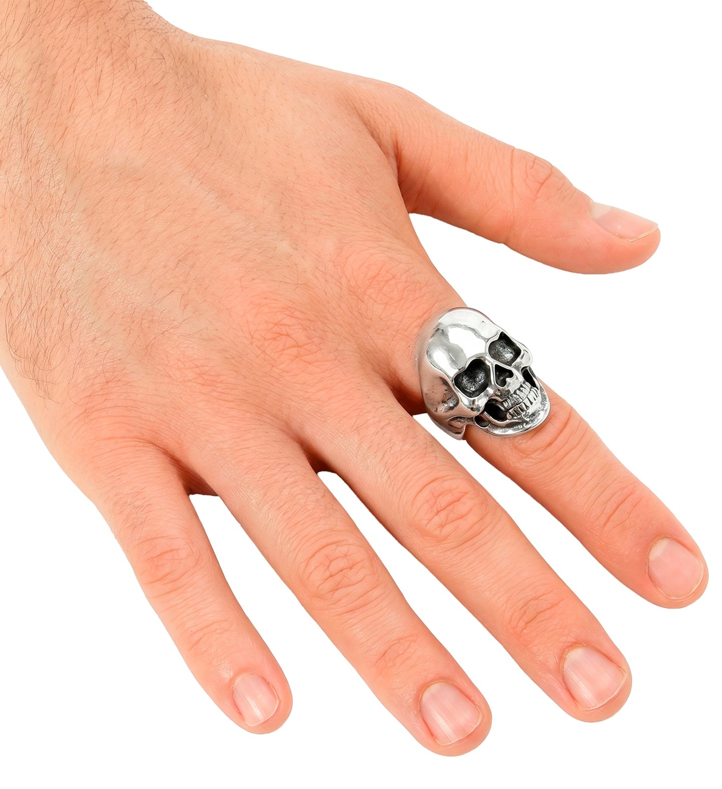 Anillo de Calavera Metálica Estilo Gótico