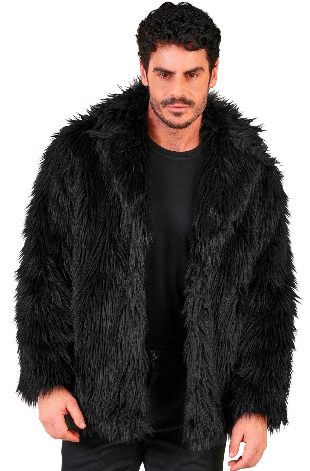 Chaqueta de Pelo Negro para Adulto