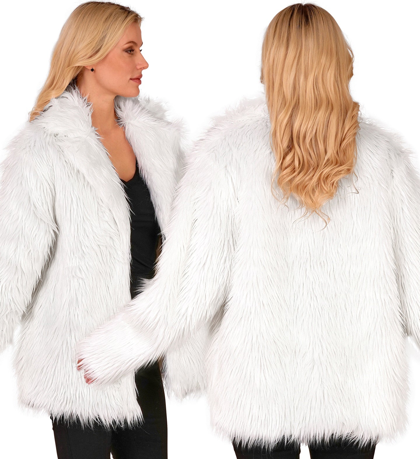 Chaqueta de Pelo Blanco para Adulto