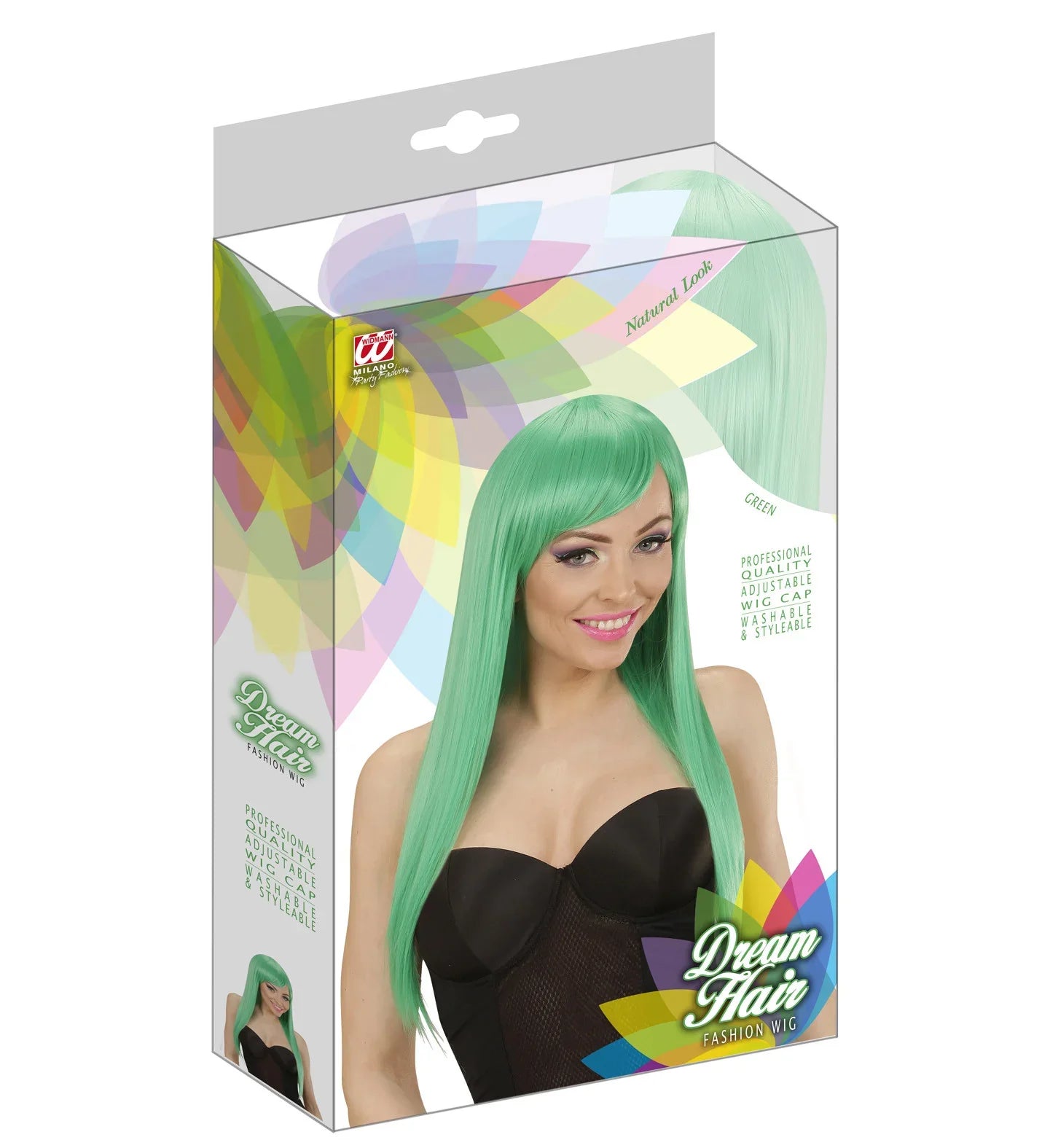 Peluca Verde Larga con Flequillo Pelucas Widmann