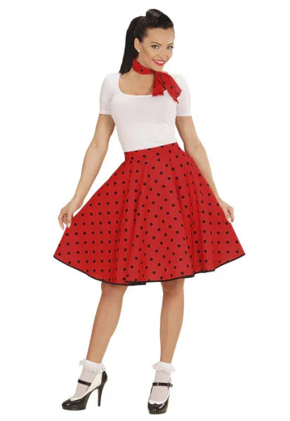 Falda Roja de Lunares con Pañuelo COMPLEMENTOS Widmann