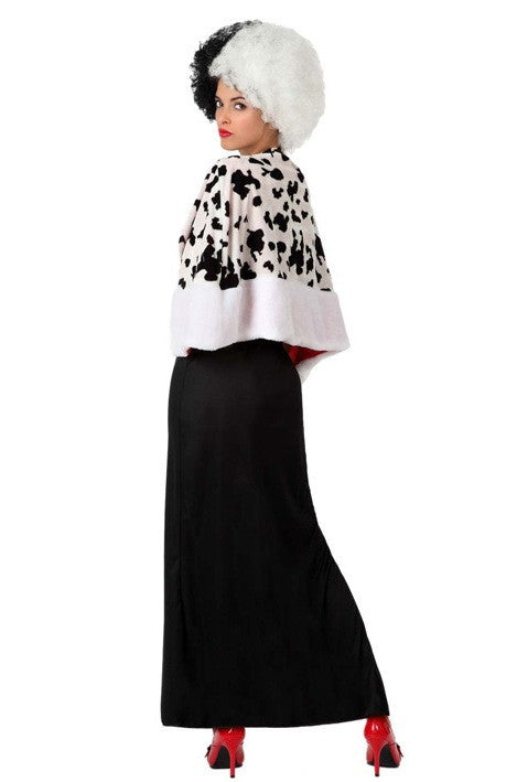 Disfraz de Cruela con Vestido Largo para Mujer Adultos Atosa