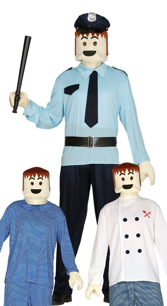 Máscara de Lego o Playmobil con guantes Máscaras y Caretas Guirca