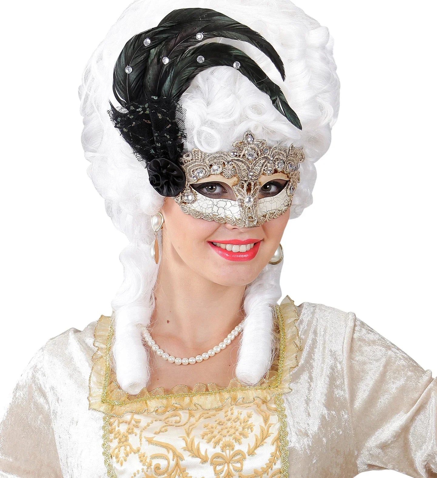 Antifaz Plateado Decorado con Pedrería Antifaces Widmann