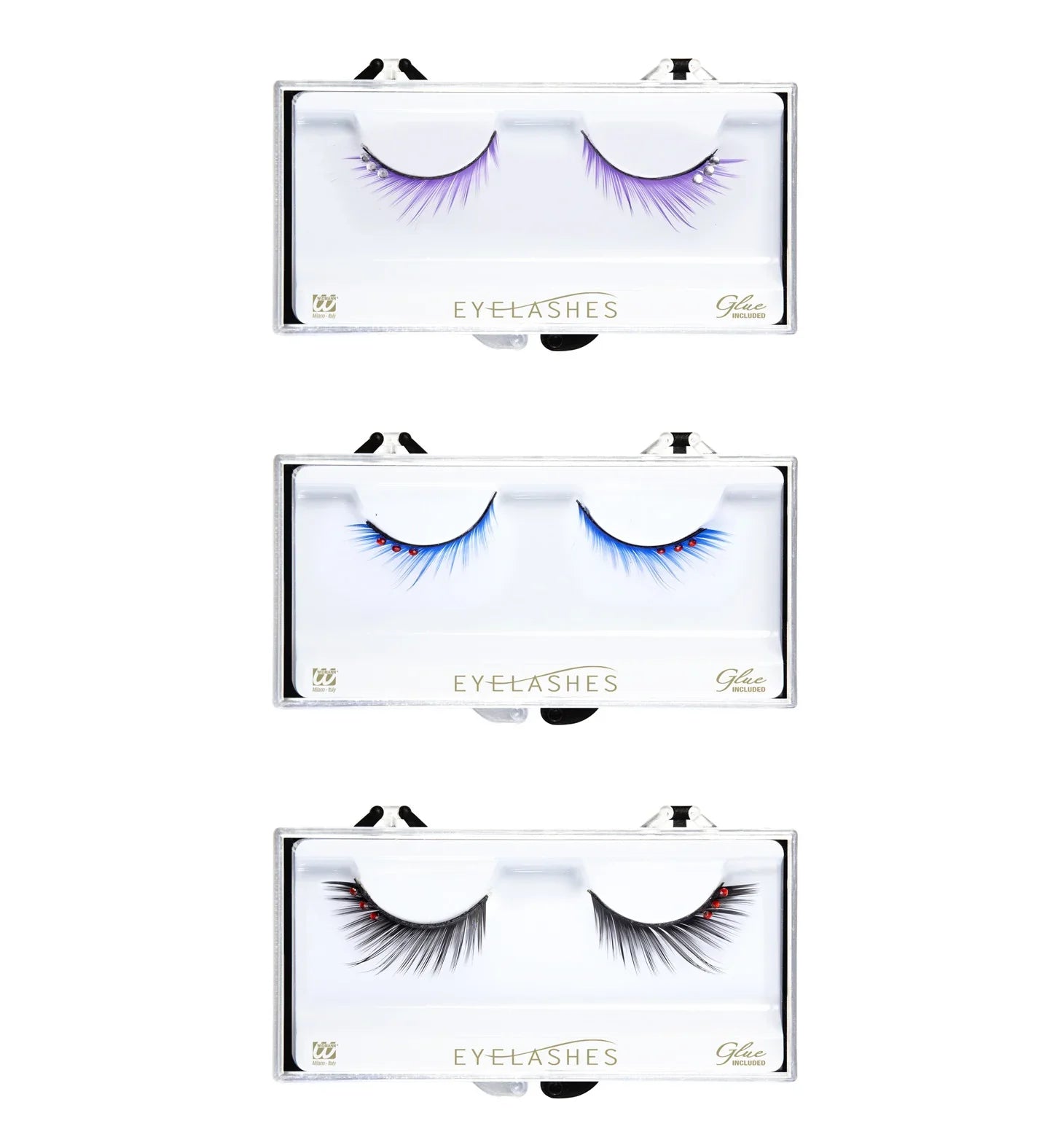 Pestañas con Pedrería Brillante en Tres Colores COMPLEMENTOS Widmann