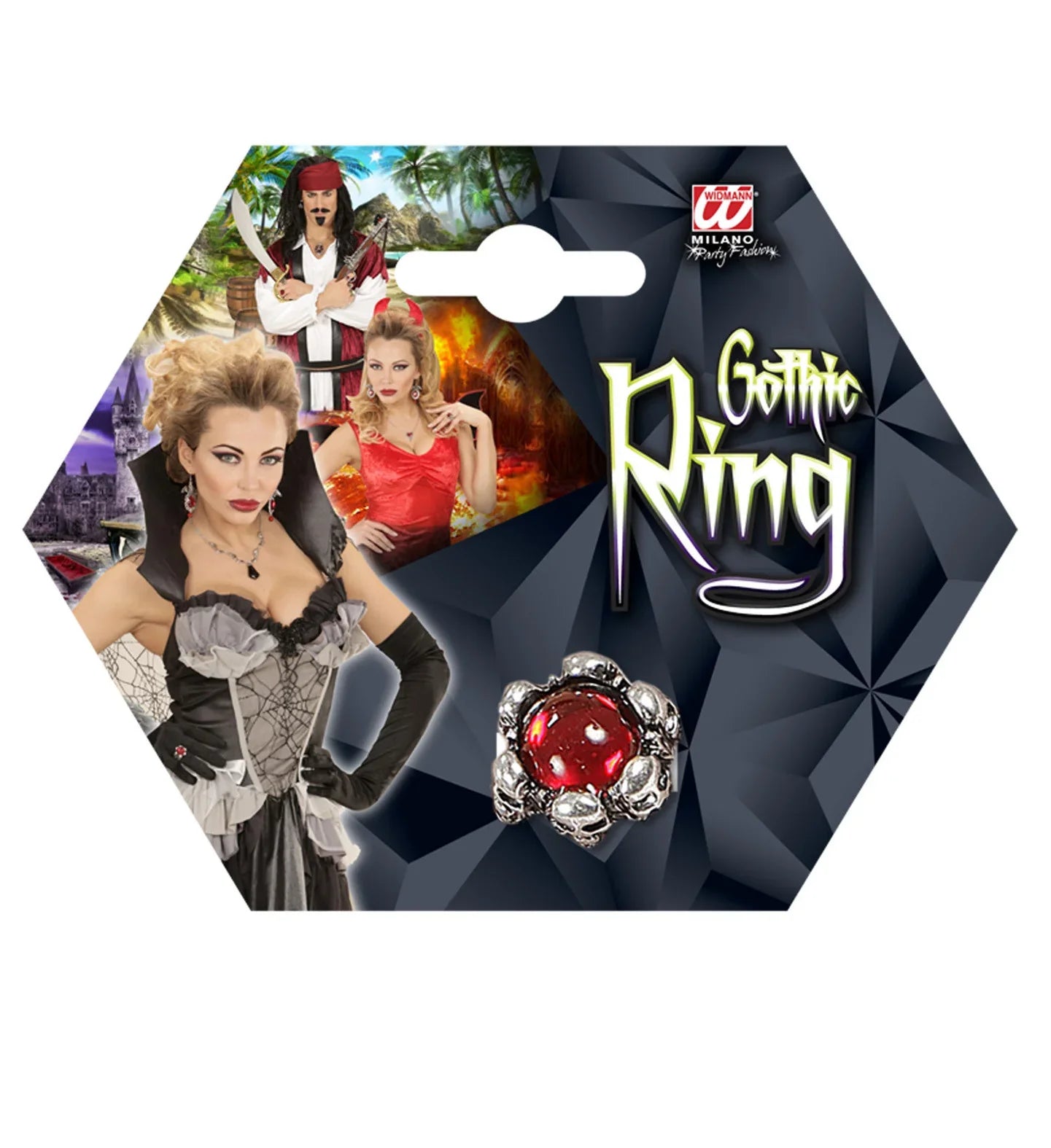 Anillo de Calaveras con Gema Joyas y Bisutería Widmann