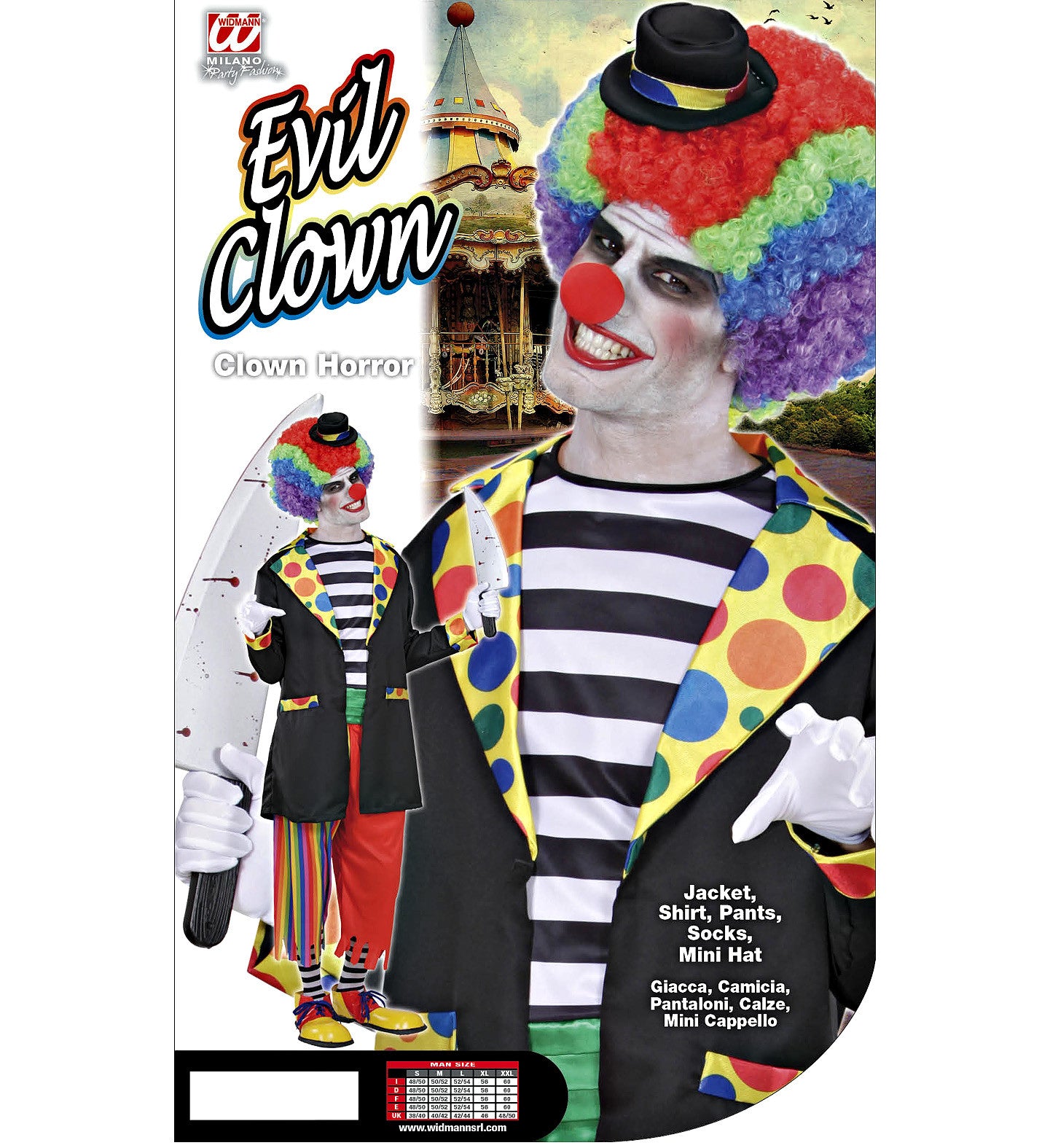 Disfraz de Payaso Terror Adultos Widmann
