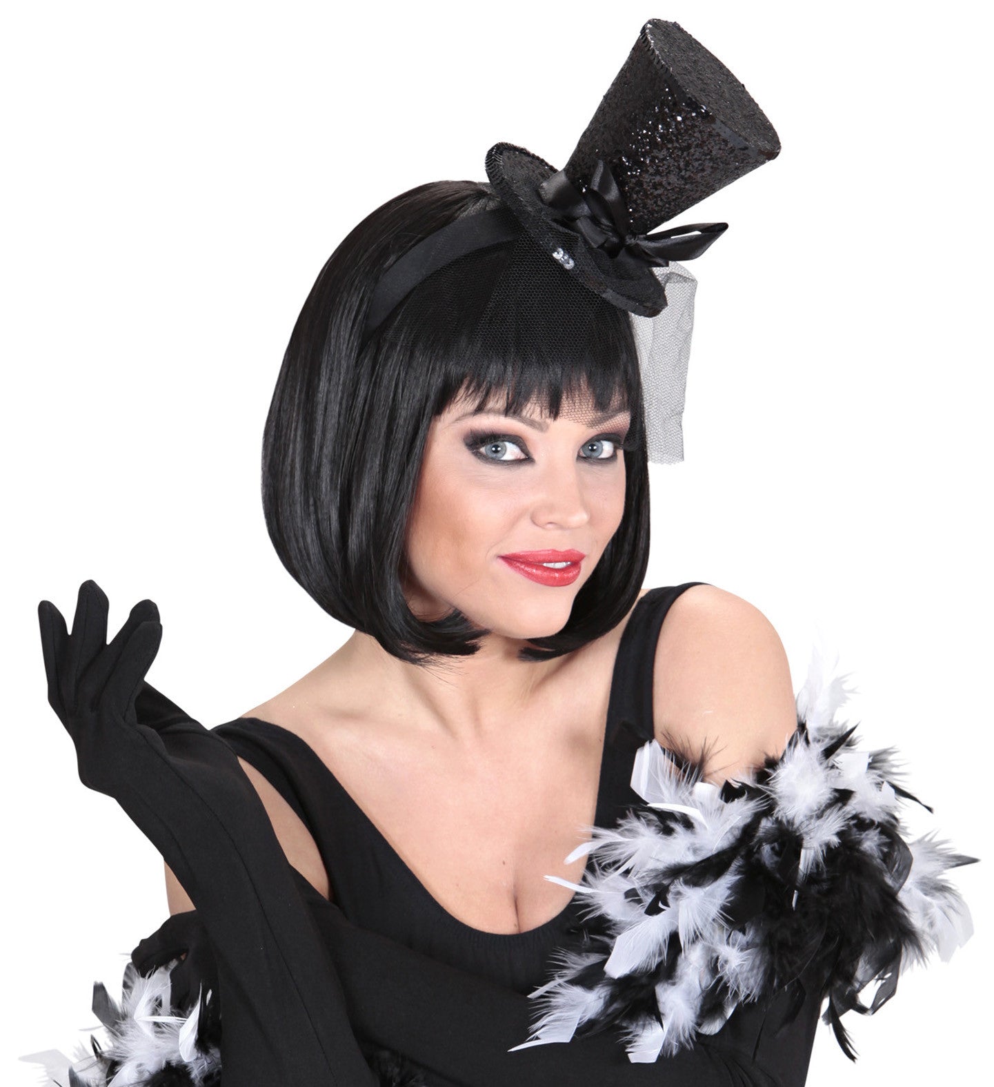 Diadema con Mini Chistera Negra Sombreros y Gorros Widmann