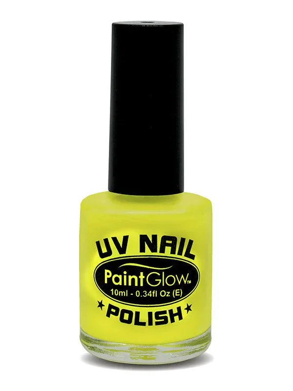 Esmalte de Uñas Fluorescente UV Maquillaje y Pinturas Smiffys Amarillo