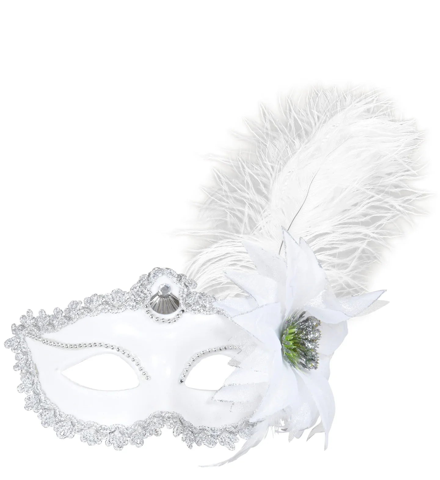 Antifaz decorado en blanco Antifaces Widmann