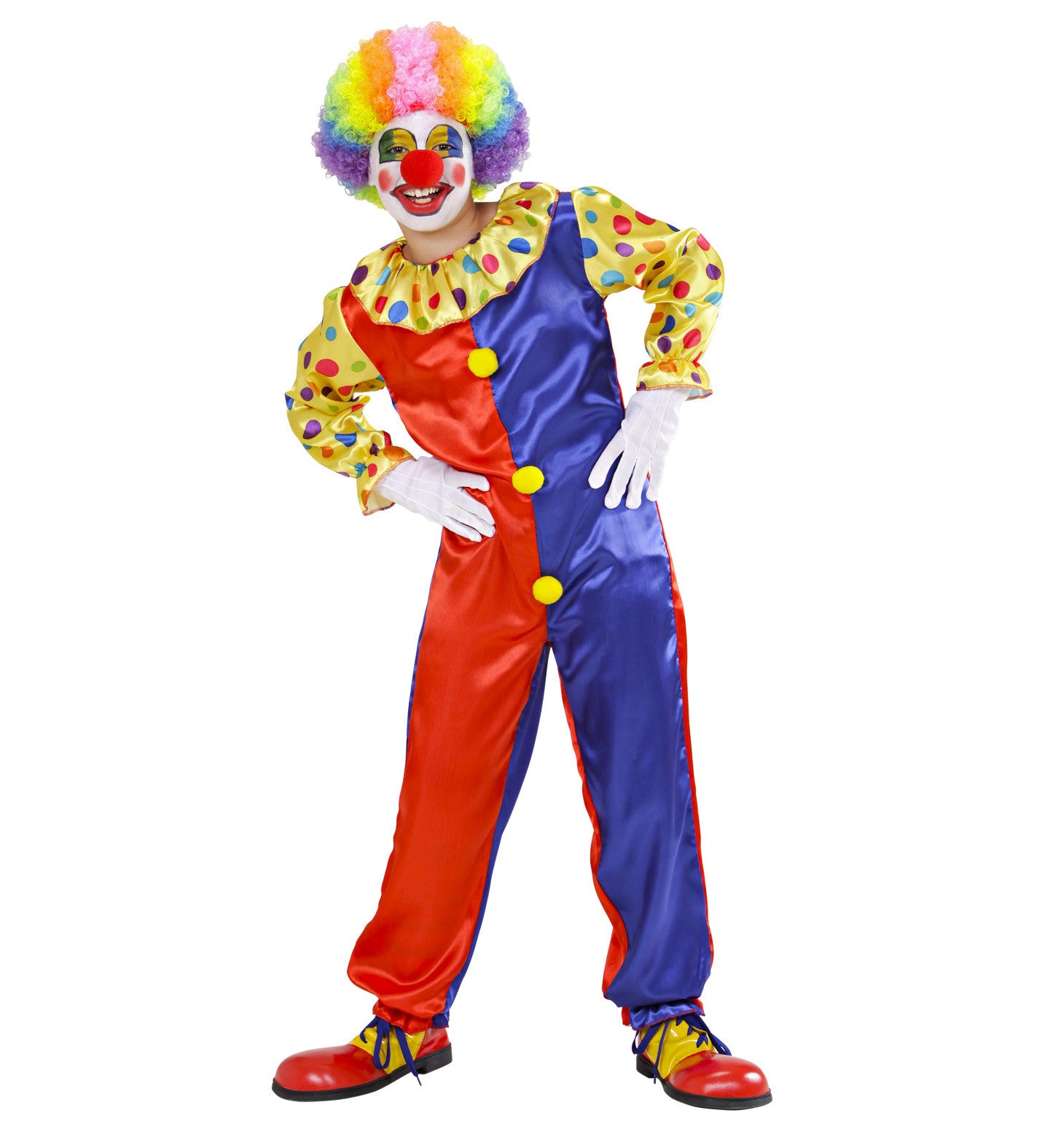 Disfraz de Payaso Rojo y Azul para Niño Payaso Widmann