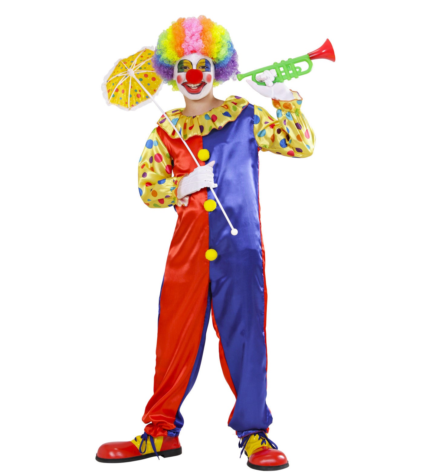 Disfraz de Payaso Rojo y Azul para Niño Payaso Widmann