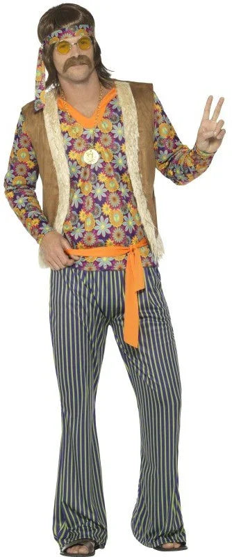 Disfraz de Hippie con Chaleco para Hombre Hippies Smiffys