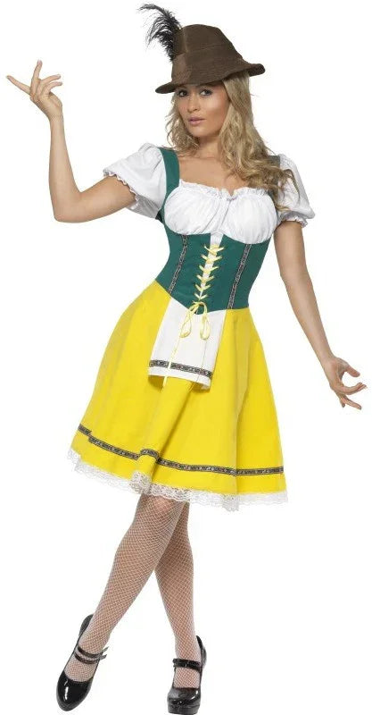 Disfraz de Tirolesa Oktoberfest Amarilla para Mujer Tiroleses Oktoberfest Smiffys