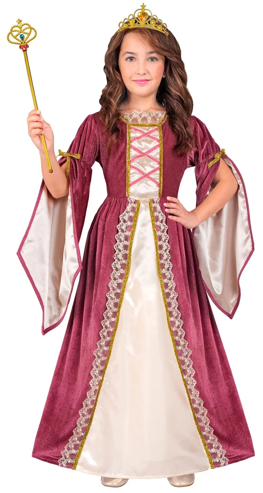 Disfraz de Princesa Medieval Rosa para Niña Princesas y Damas Medievales Widmann