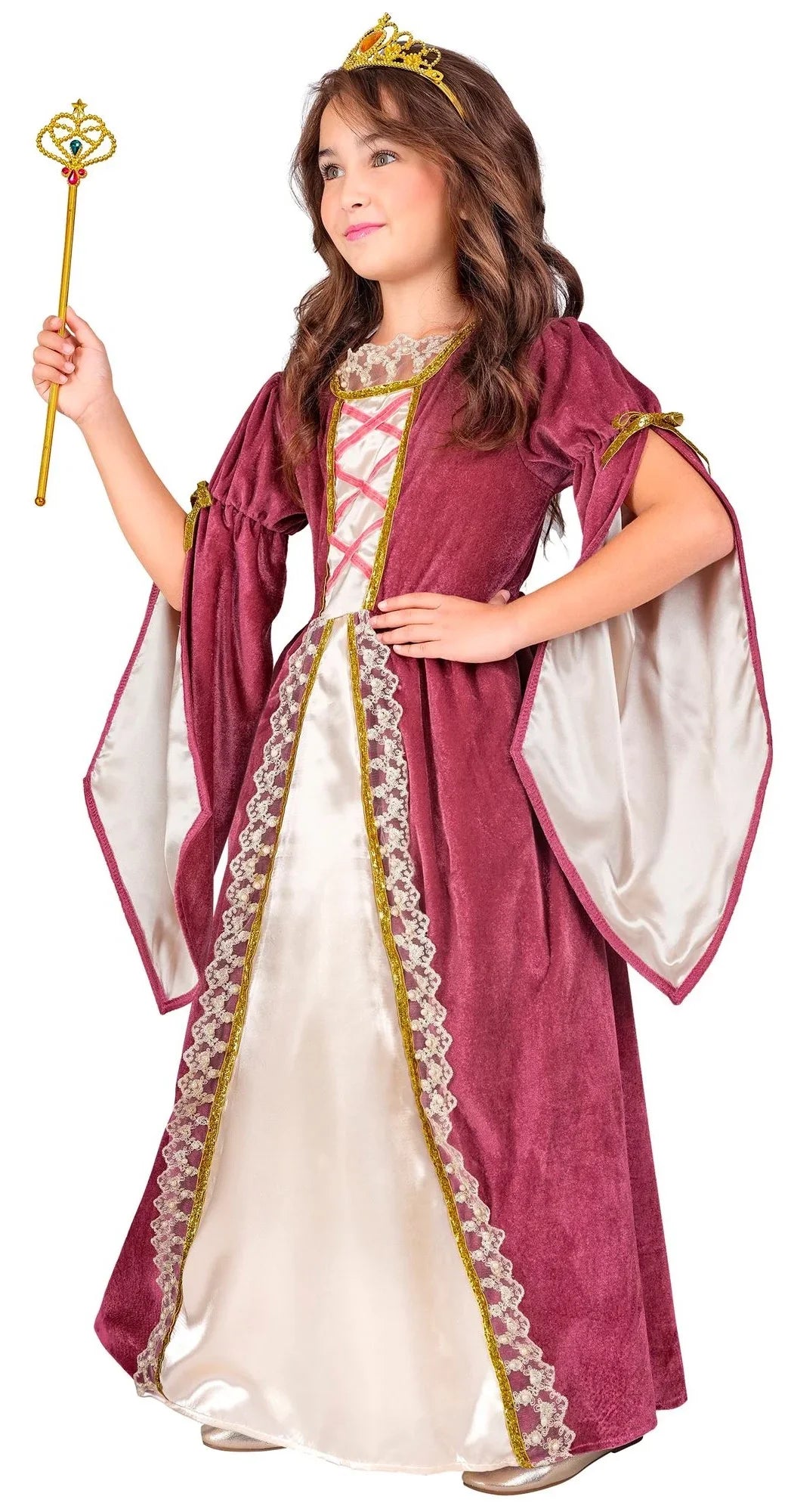 Disfraz de Princesa Medieval Rosa para Niña Princesas y Damas Medievales Widmann