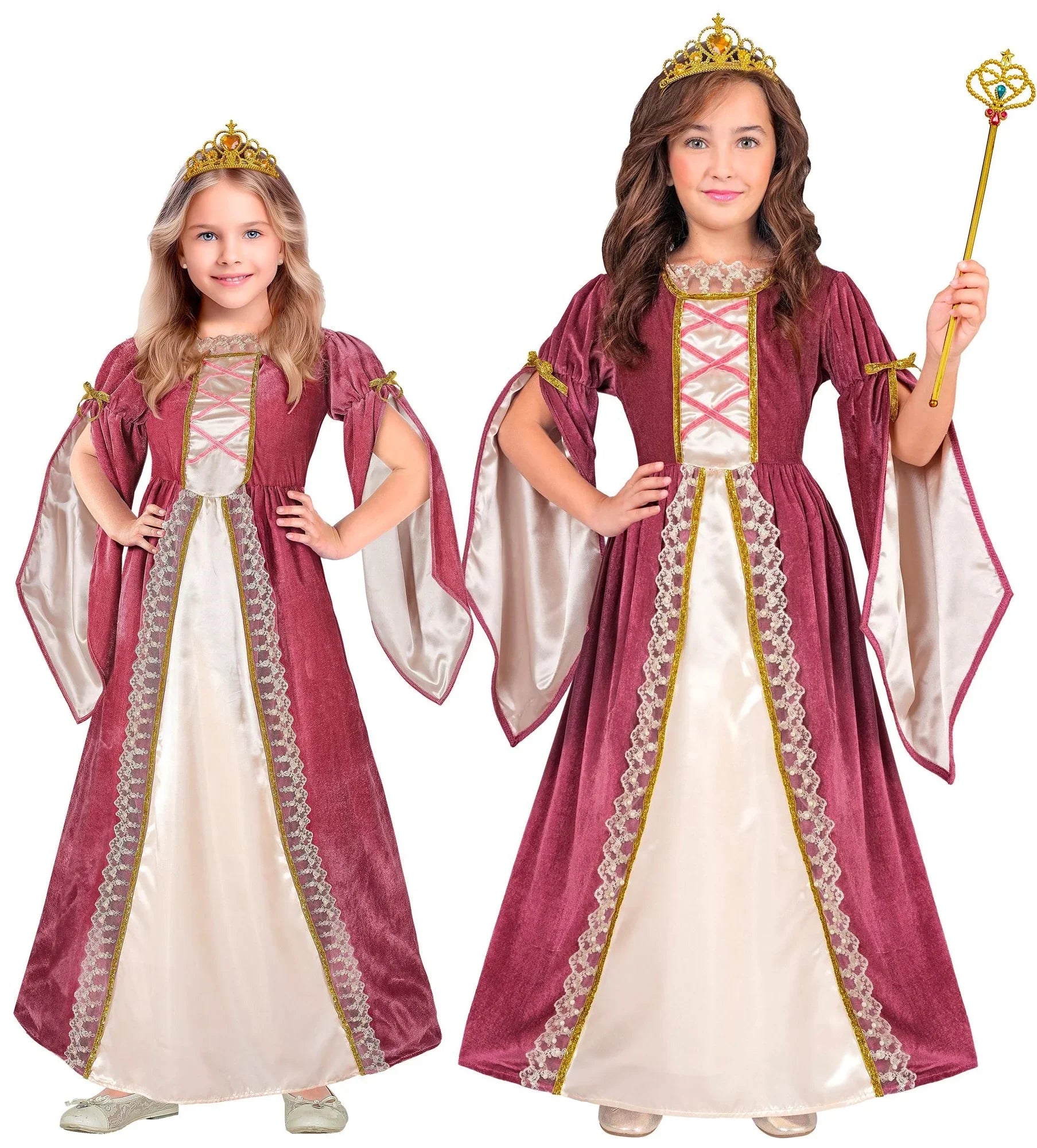 Disfraz de Princesa Medieval Rosa para Niña Princesas y Damas Medievales Widmann