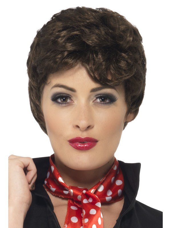 Peluca Castaña Corta de Rizzo de Grease Complementos Grease Años 40 - 50 Smiffys