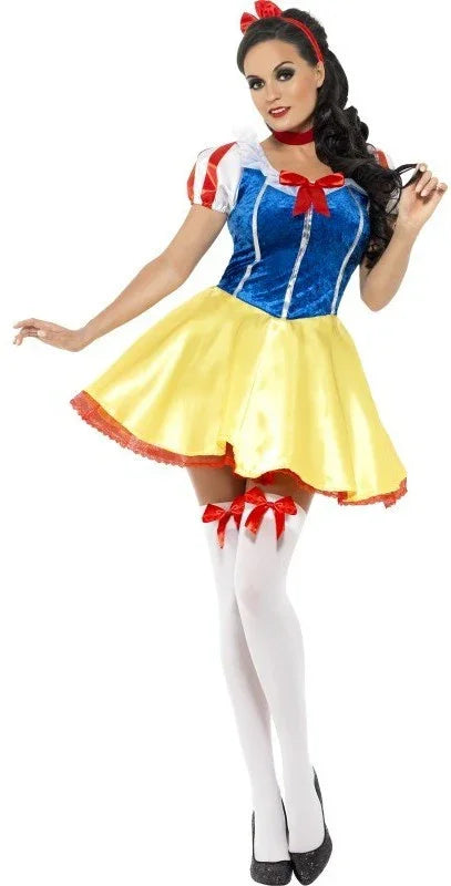 Vestido de Blancanieves Corto para Mujer Adultos Smiffys