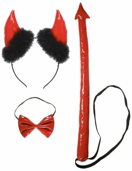 Set de cuernos, pajarita y rabo en rojo COMPLEMENTOS Widmann