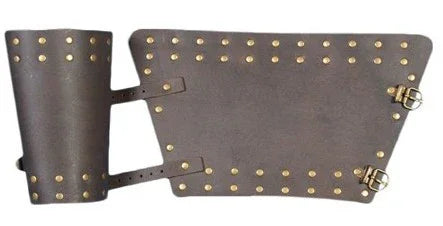 Brazaletes Medievales de Cuero Negro Medieval MFactory