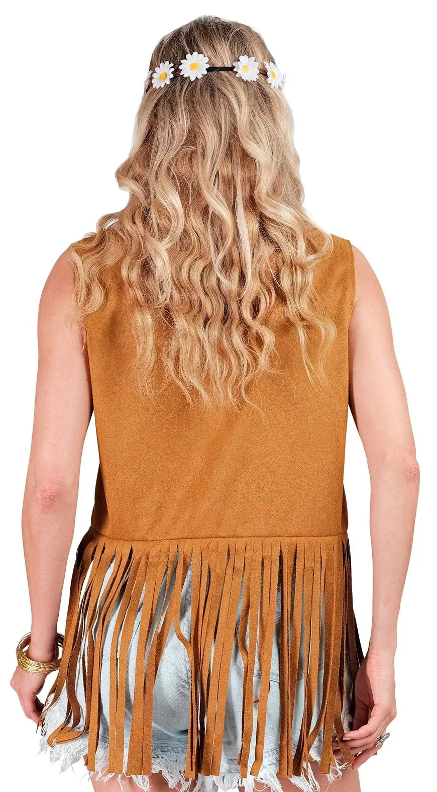 Chaleco Hippie Marrón con Flecos Hippie Widmann