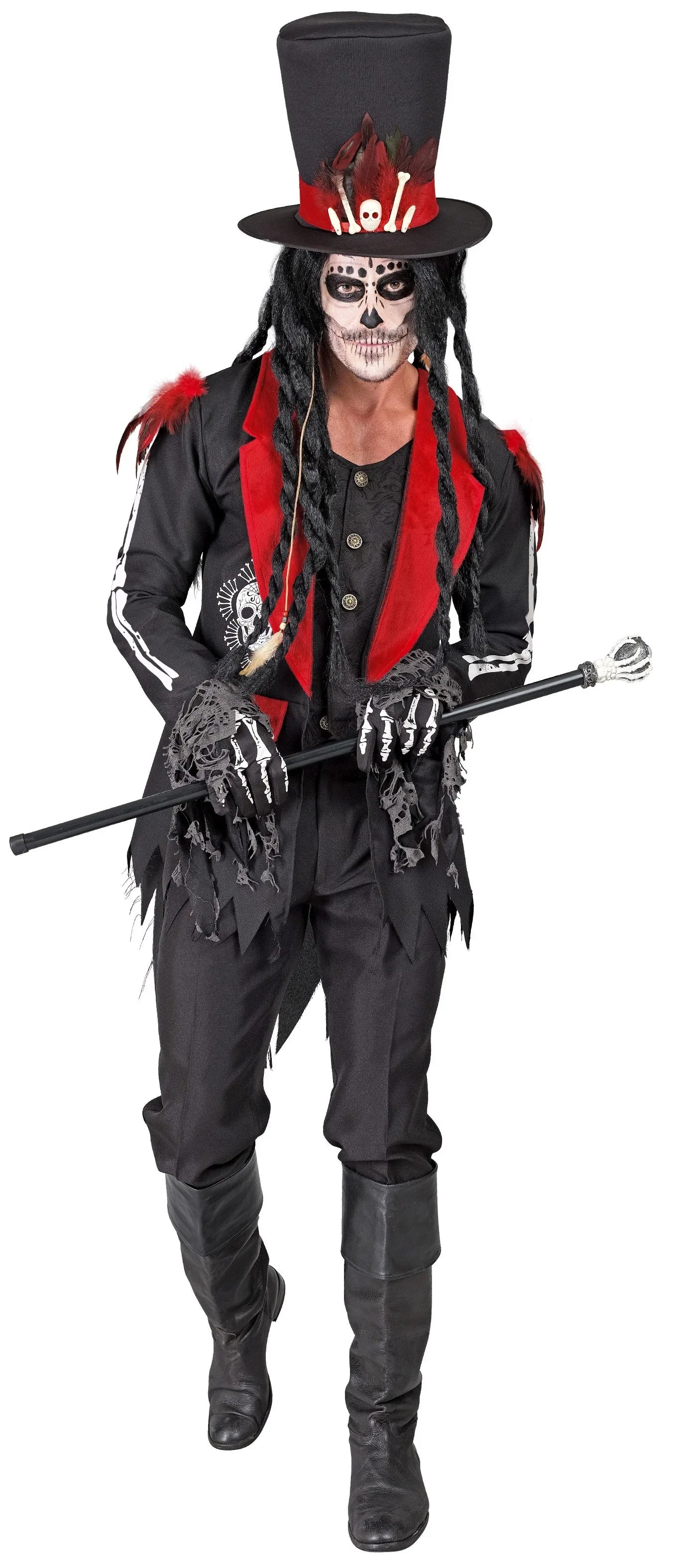 Disfraz de Esqueleto Vudú con Sombrero para Hombre Esqueletos Widmann