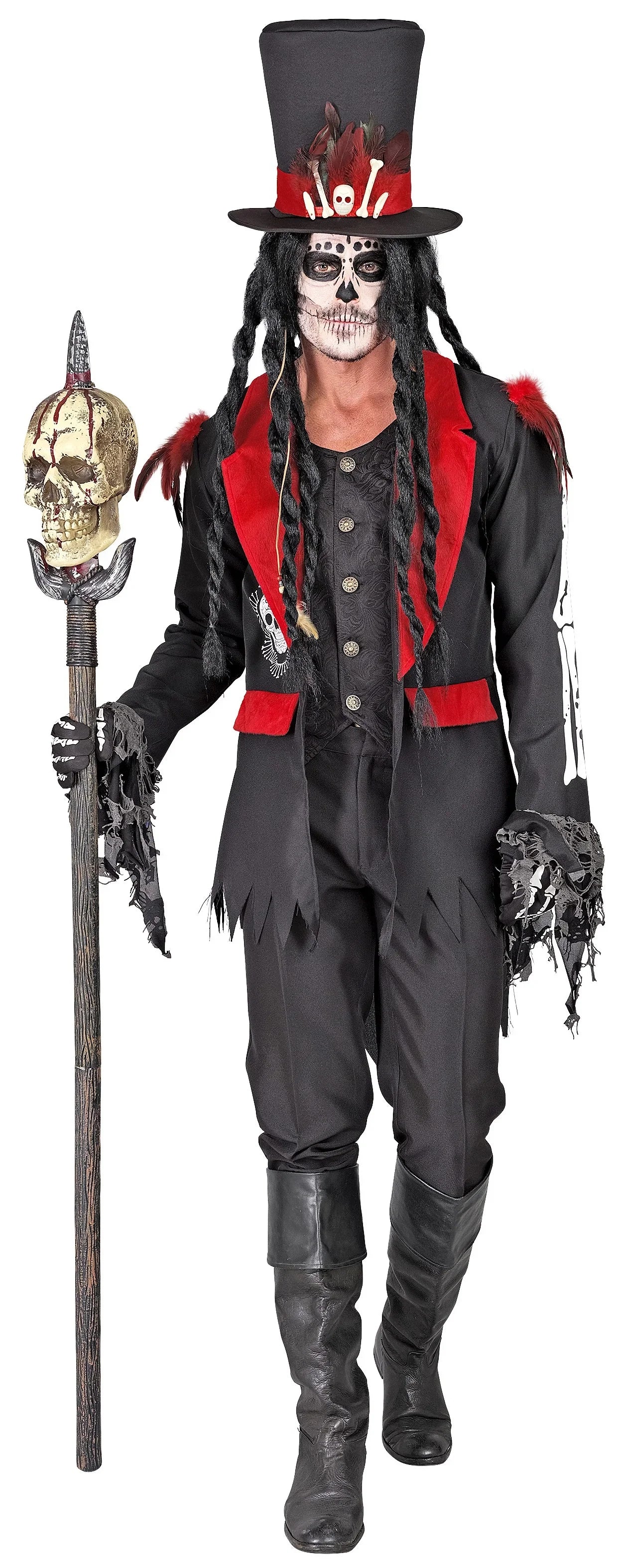 Disfraz de Esqueleto Vudú con Sombrero para Hombre Esqueletos Widmann