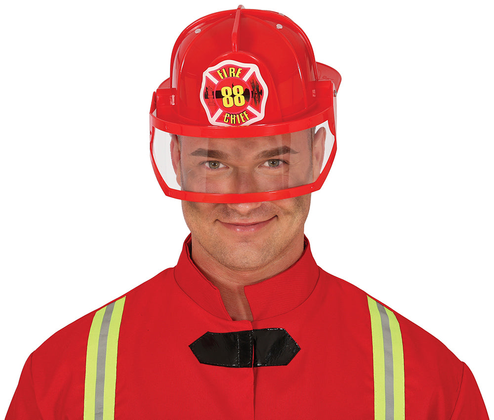 Casco de Bombero Rojo con Pantalla COMPLEMENTOS Guirca