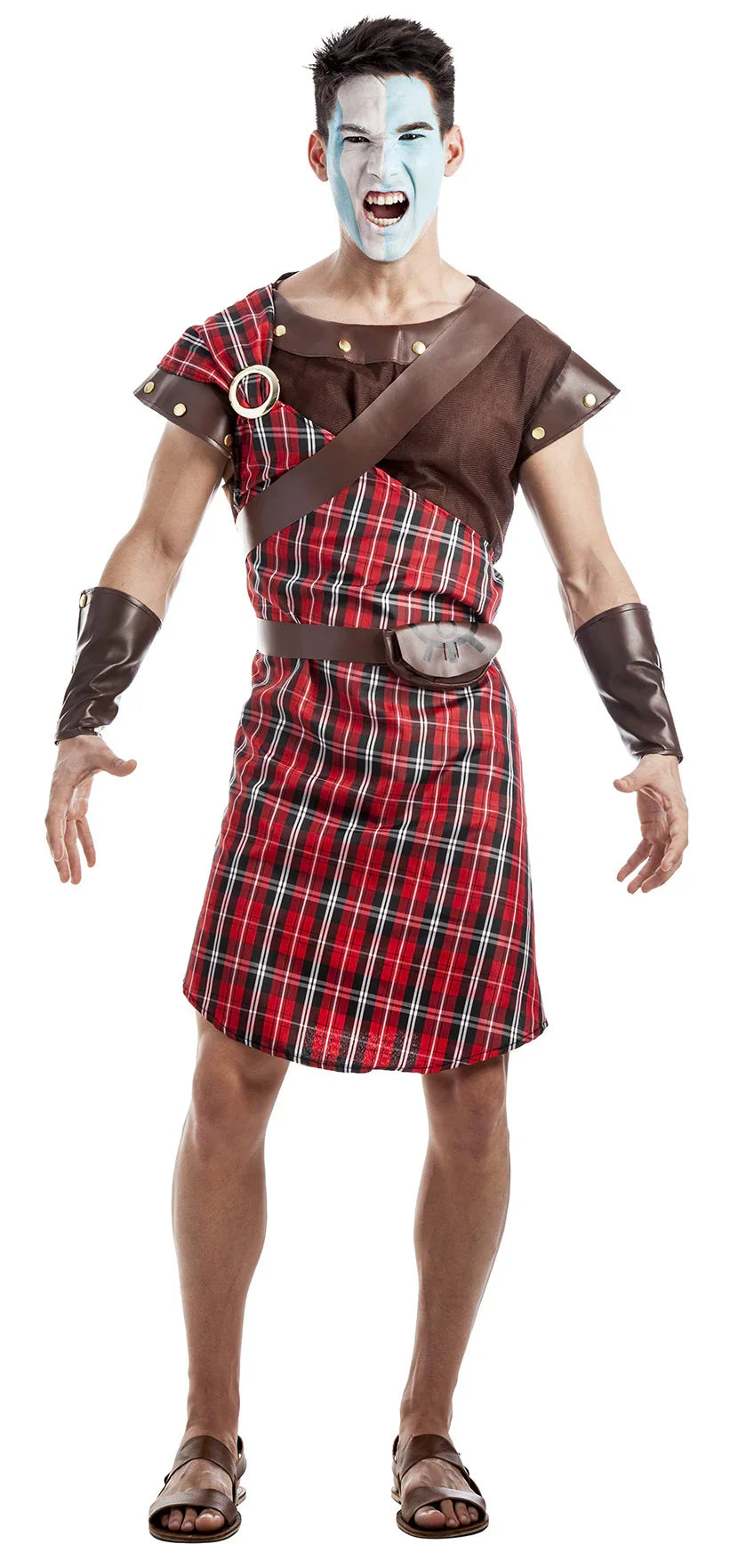 Disfraz de Guerrero Escocés Rojo para Hombre Escoceses Kimokawaii