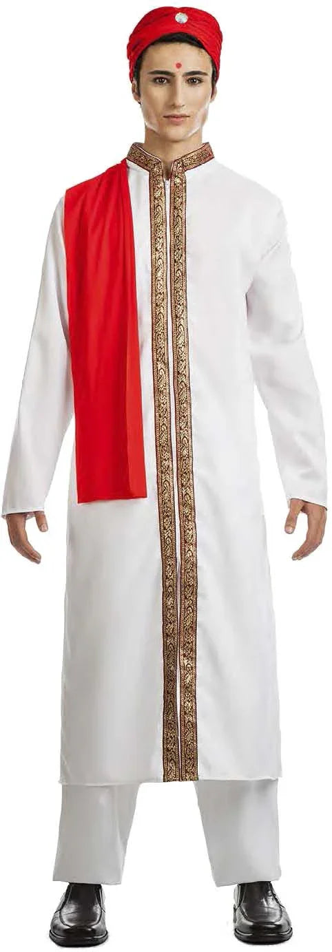 Disfraz de Bollywood Blanco para Hombre Adultos Kimokawaii