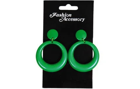 Pendientes de Flamenca en Rojo, Blanco y Verde Complementos Sevillanas, Cordobeses y Toreros EuroCarnavales Verde