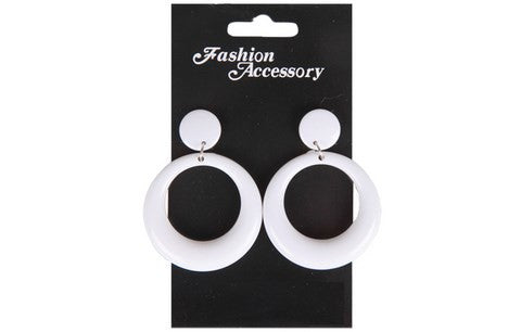 Pendientes de Flamenca en Rojo, Blanco y Verde Complementos Sevillanas, Cordobeses y Toreros EuroCarnavales Blanco