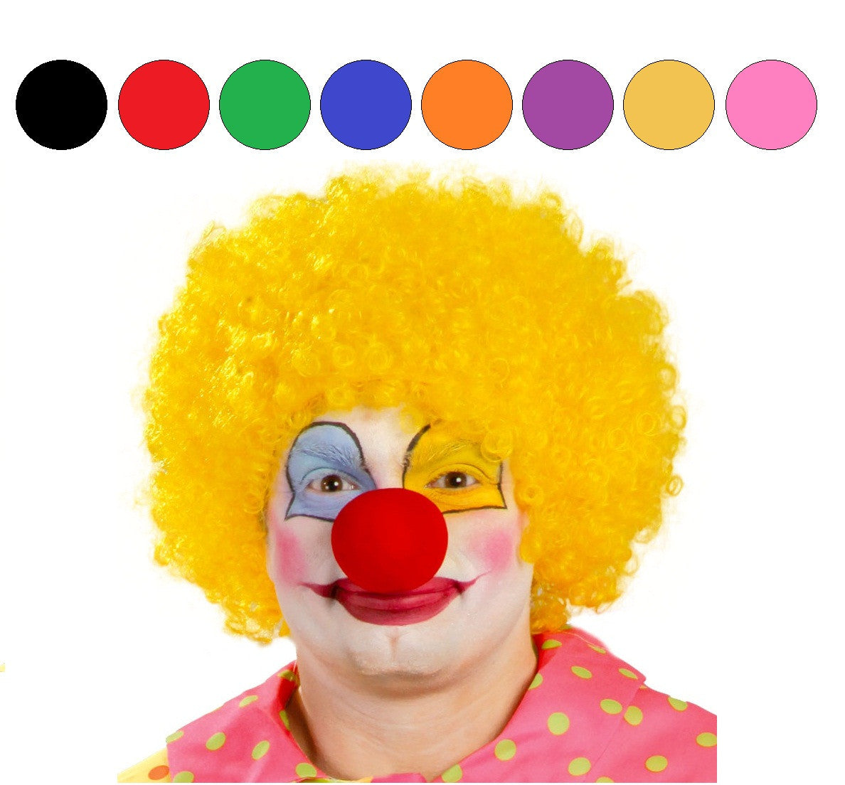 Pelucas de Payaso con Rizos en Colores Complementos Payasos Guirca