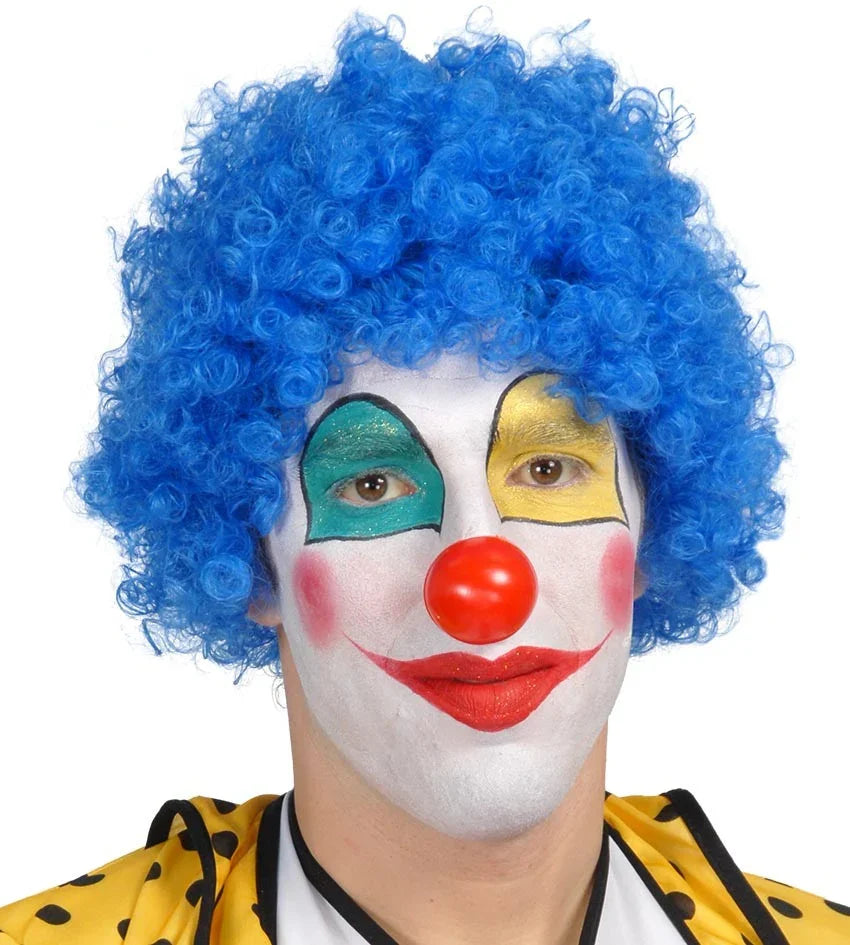 Pelucas de Payaso con Rizos en Colores Complementos Payasos Guirca Azul