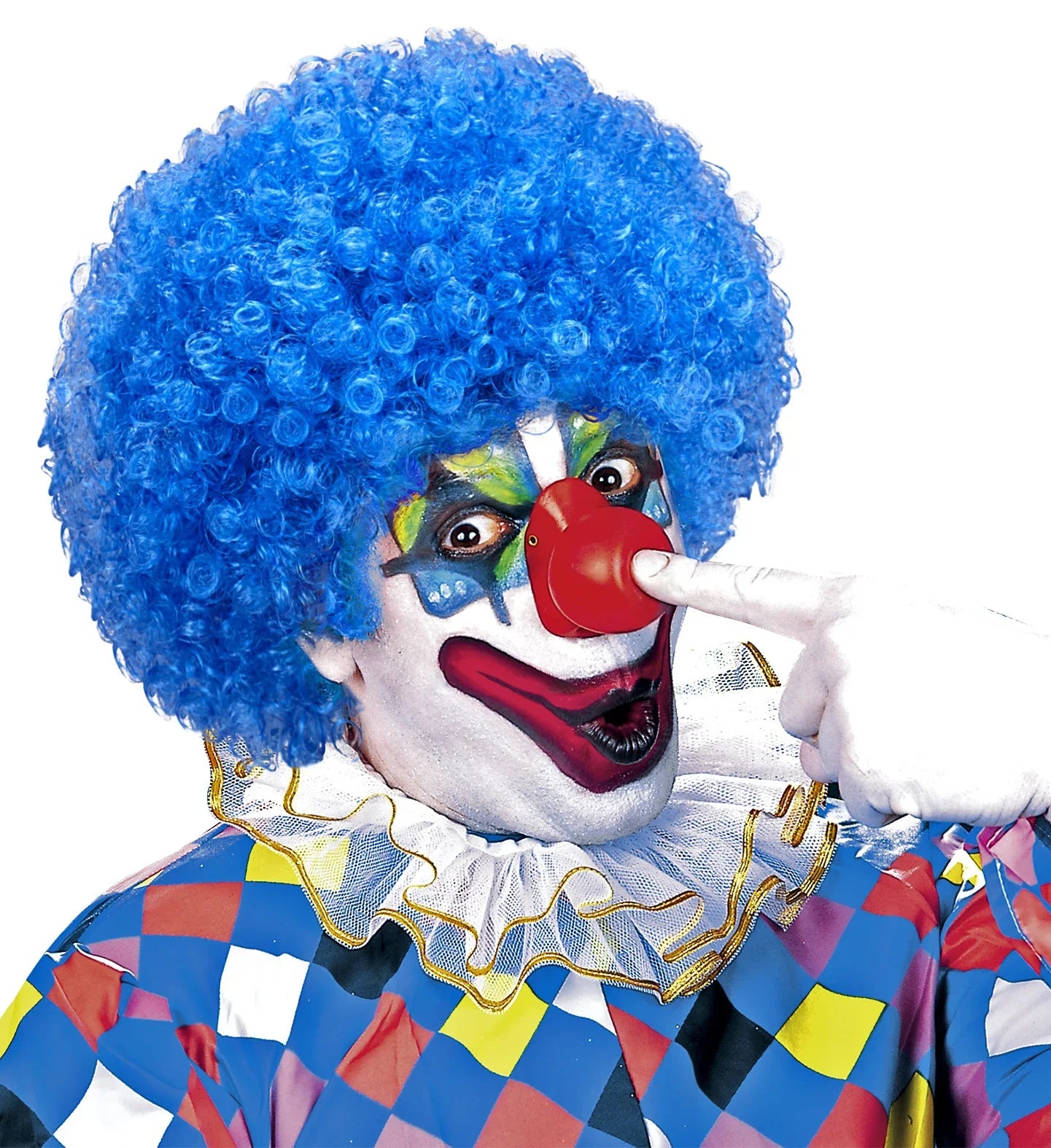 Peluca de Payaso Azul Rizada Complementos Payasos Widmann