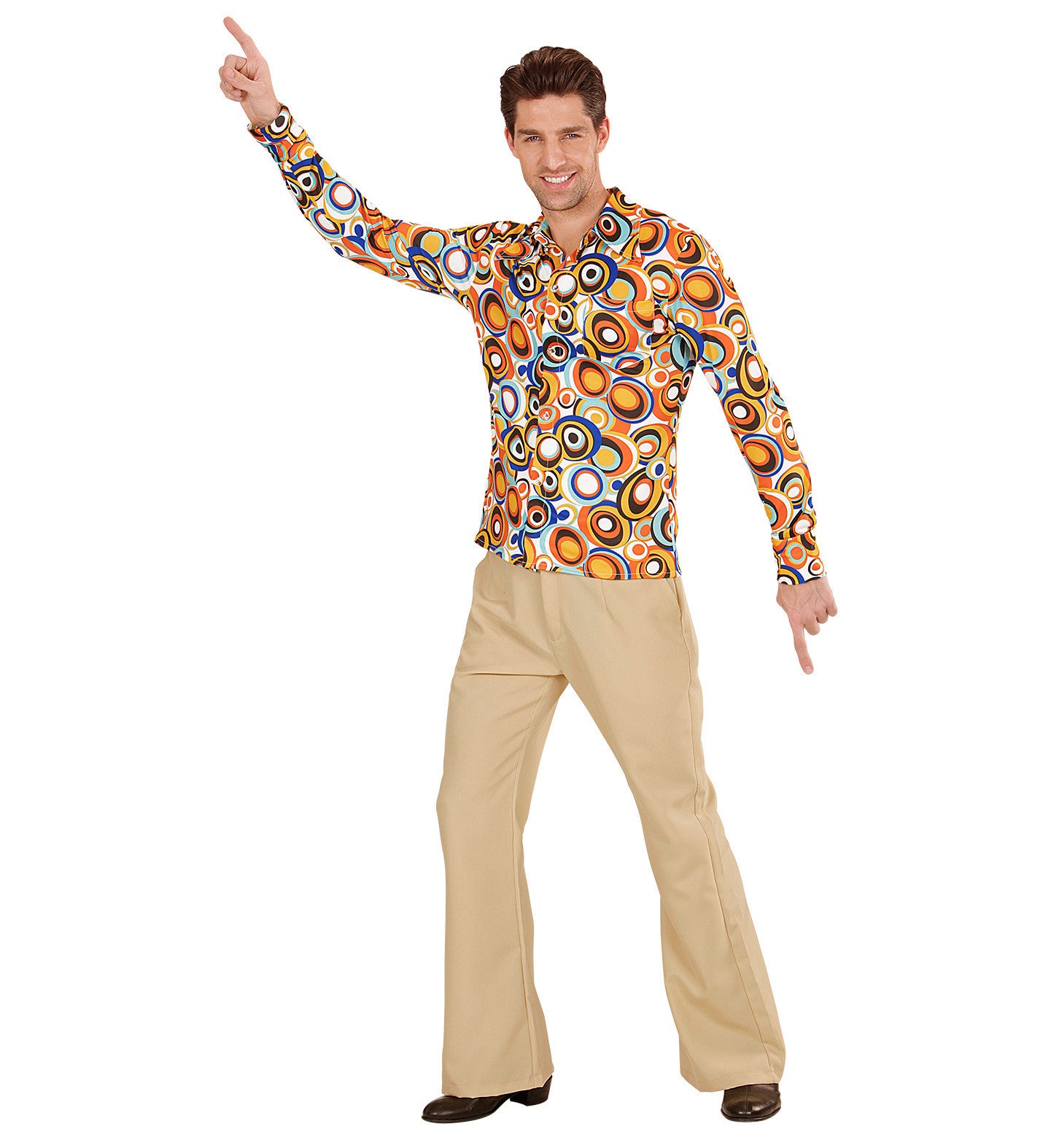 Camisa Setentera de Círculos para Hombre Años 60 - 70 - 80 Widmann