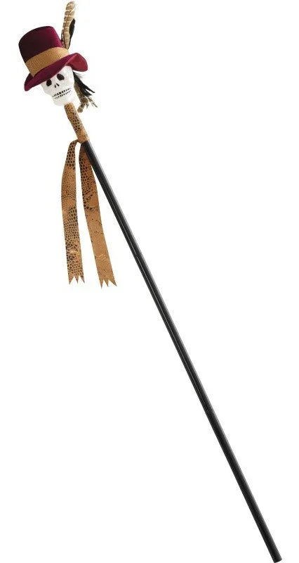 Bastón Vudú con Calavera Esqueletos Smiffys