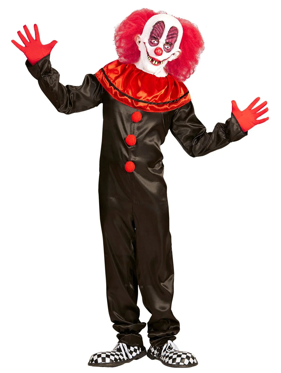 Máscara Payaso Loco con Pelo y Cuello Payasos Asesinos Widmann