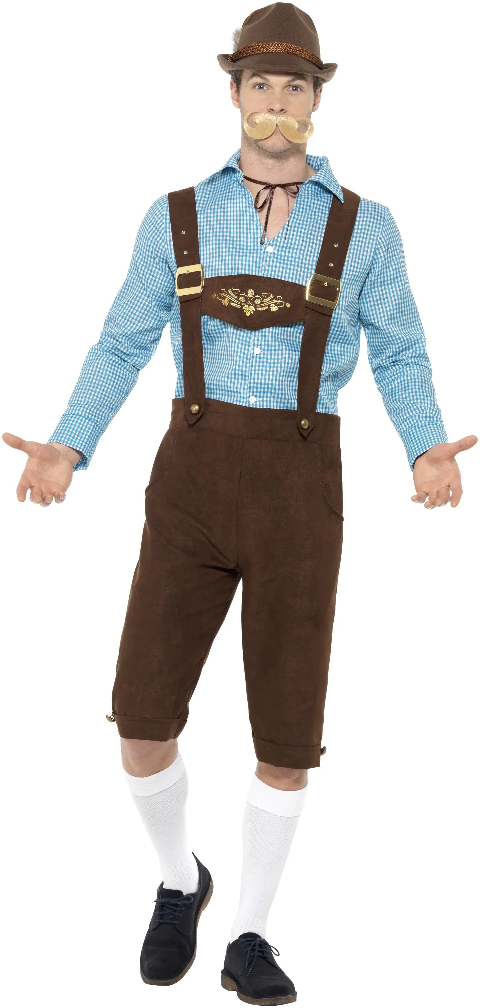 Disfraz de Bávaro Azul para Hombre Tiroleses Oktoberfest Smiffys