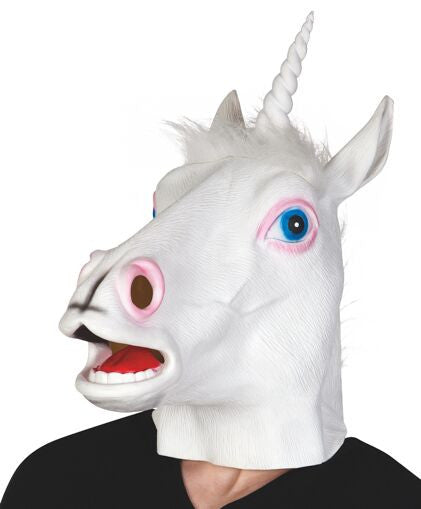 Máscara de Unicornio de Látex Complementos de Animales El Rey del Carnaval