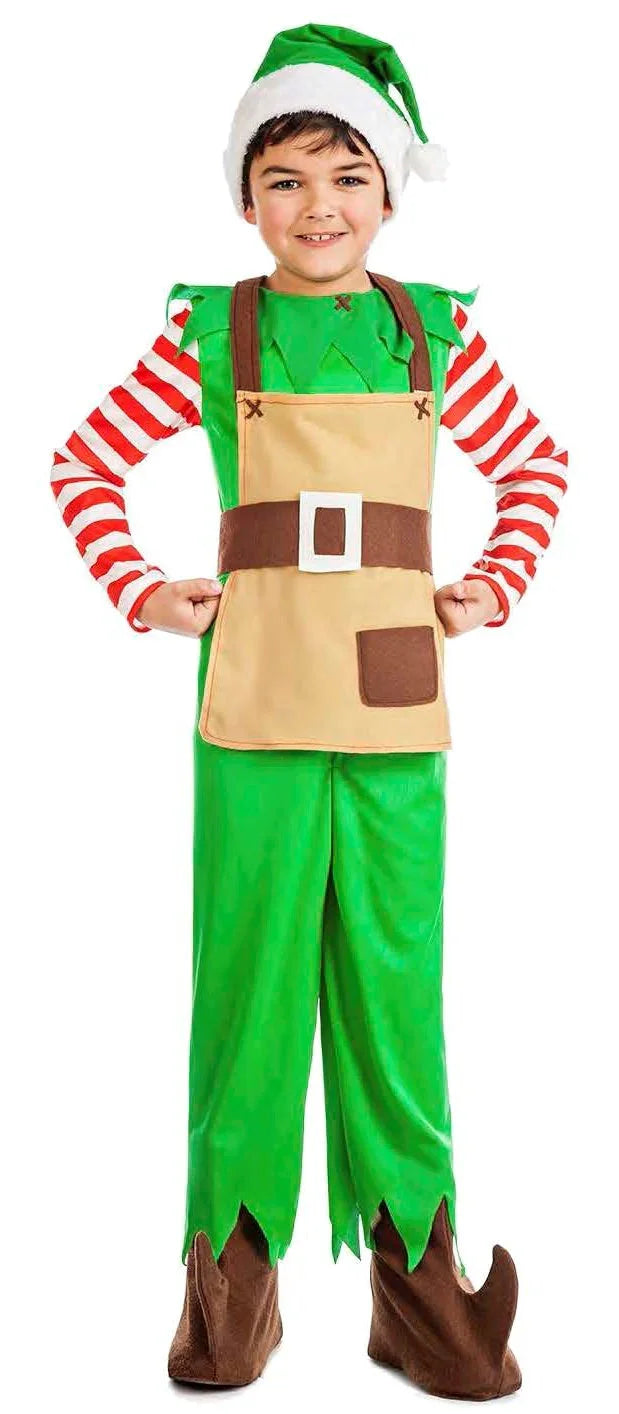Disfraz de Elfo Ayudante de Papá Noel para Niño Elfos Navideños Kimokawaii