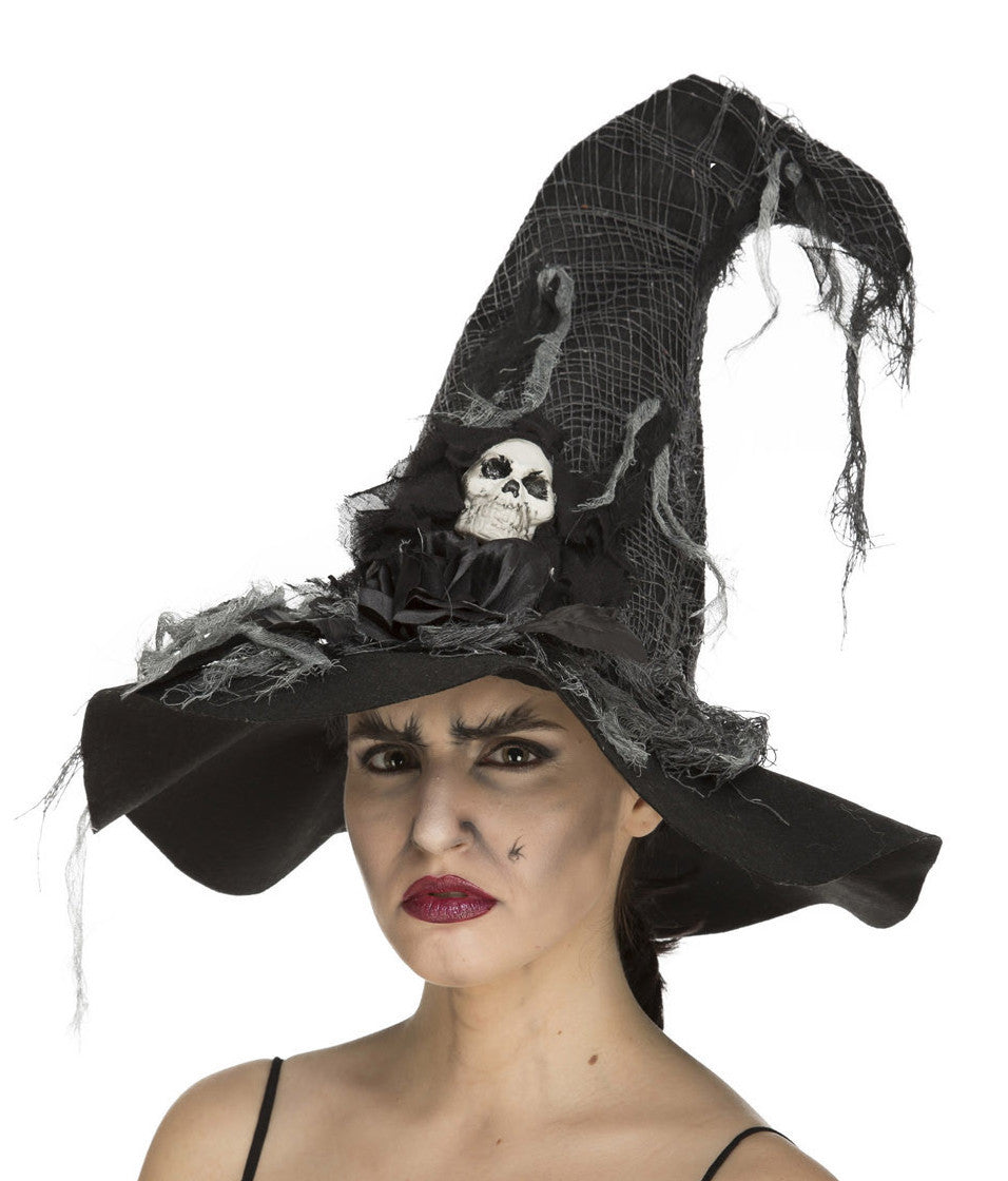 Sombrero de Bruja con Telarañas Brujas Viving