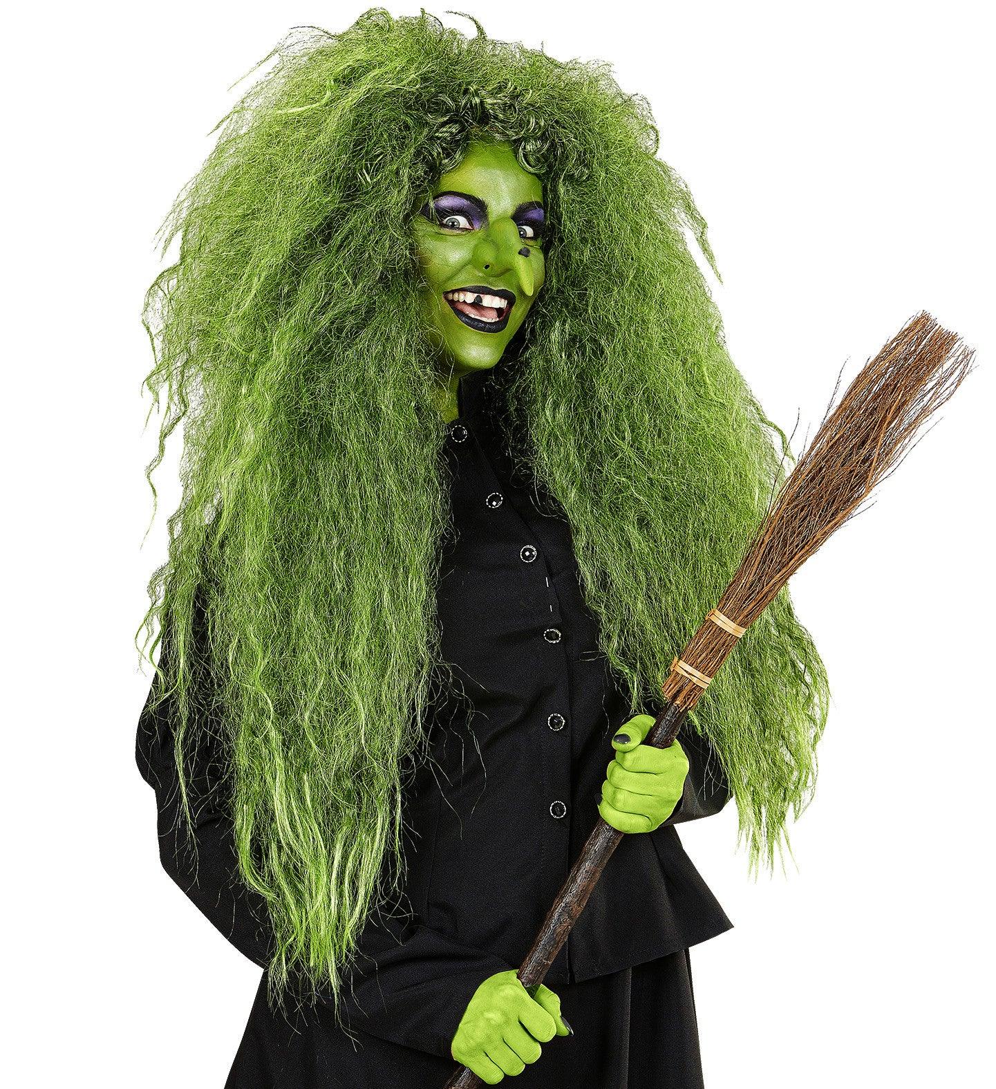 Peluca de Bruja Verde Afro Larga Brujas Widmann